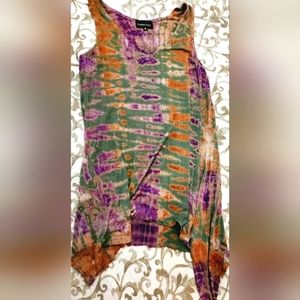 Boho Style Fashion Fuse ty-dye Tank top-S
